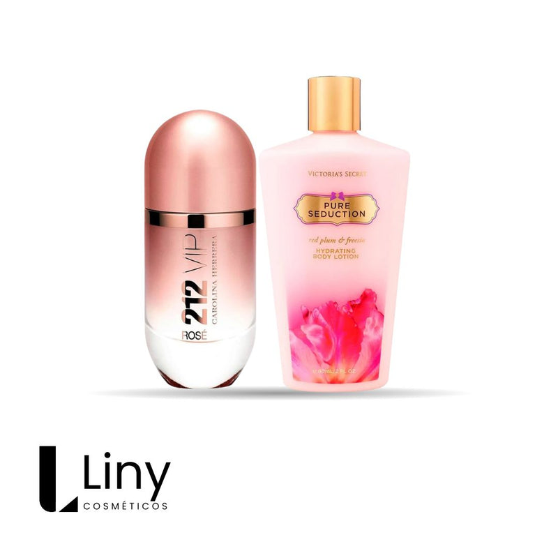 Combo Perfume 212 Rosé e Creme Victoria Secrets 250 ml
