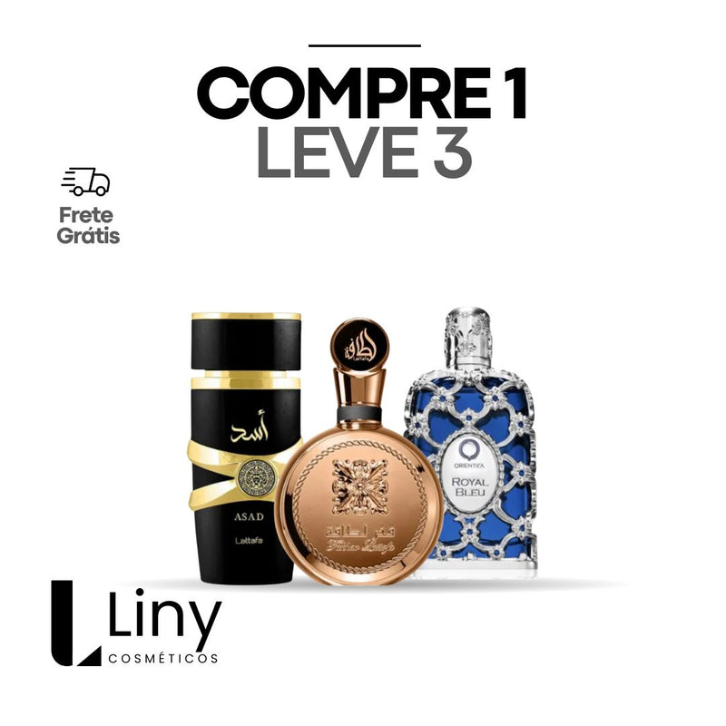 PROMOÇÃO COMPRE 1 LEVE 3 - Lattafa Assad, Fakhar Gold e Royal Blue - Oferta De Natal - 100ml cada